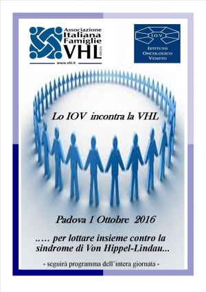 Locandina IOV incontra VHL - Padova 1 ottobre 2016